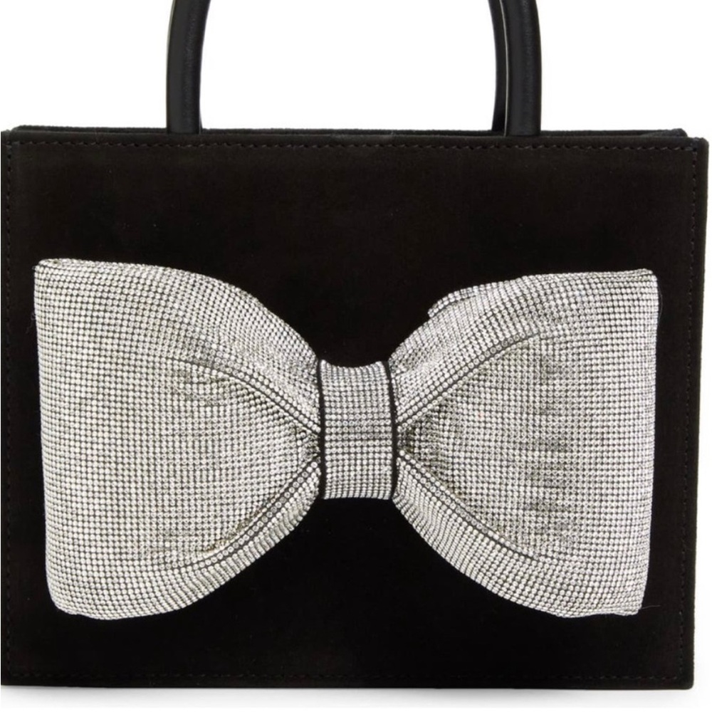 Mach & Mach Crystal Embellished Bow Black Bag in excellent used condition.